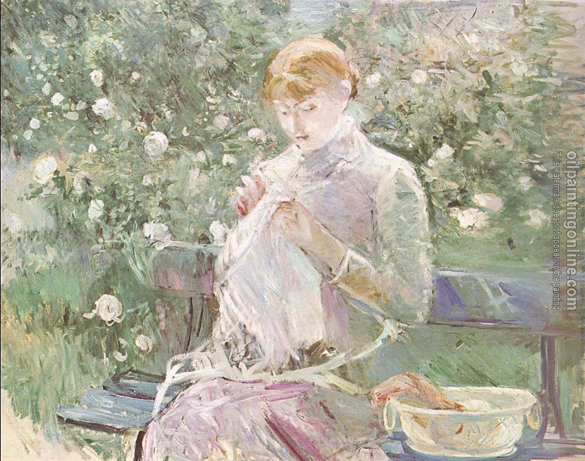 Morisot, Berthe - Young Woman Sewing in a Garden